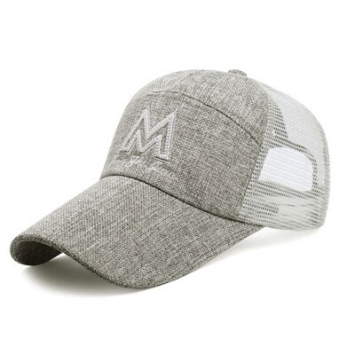 Stijl lente mesh snapback brief baseball pet snel drogende zomer zonnehoed ademende chapeu casual mesh: Grijs m