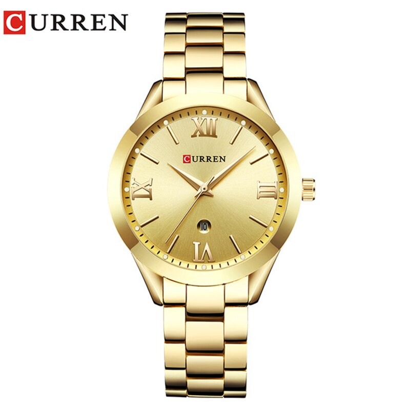 CURREN Gouden Horloge Vrouwen Horloges Dames 9007 Staal Vrouwen Armband Horloges Vrouwelijke Klok Relogio Feminino Montre Femme: Gold Gold