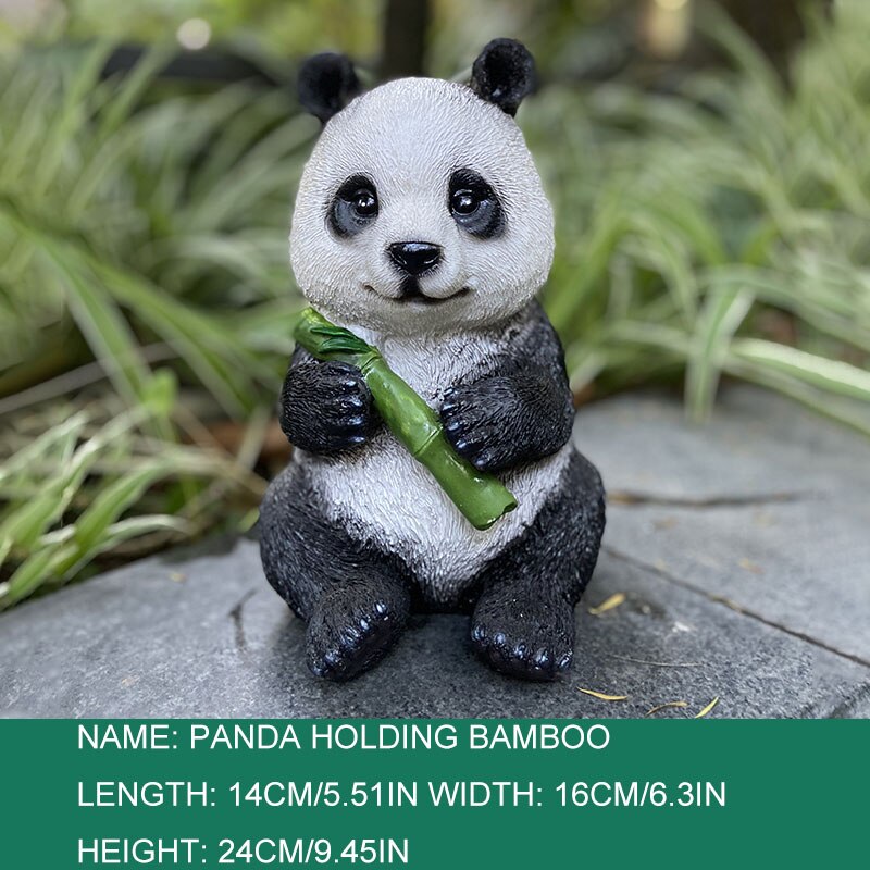 Creatieve Hars Simulatie Dier Panda Sculptuur Ornamenten Home Binnenplaats Micro Landschap Ambachten Miniatuur Tuin Decor: C