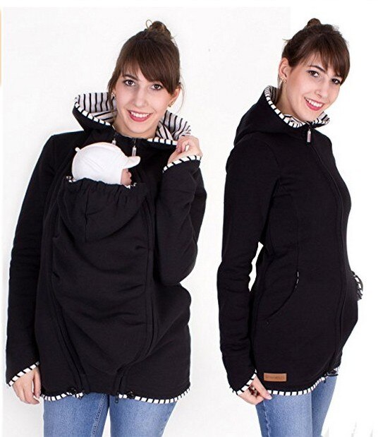 Katoen Vrouwen Moederschap Carrier Baby Houder Jas Kangoeroe Carrier Baby Houder Jassen Hoodies Uitloper Zwangerschap Vrouwen Jas 2