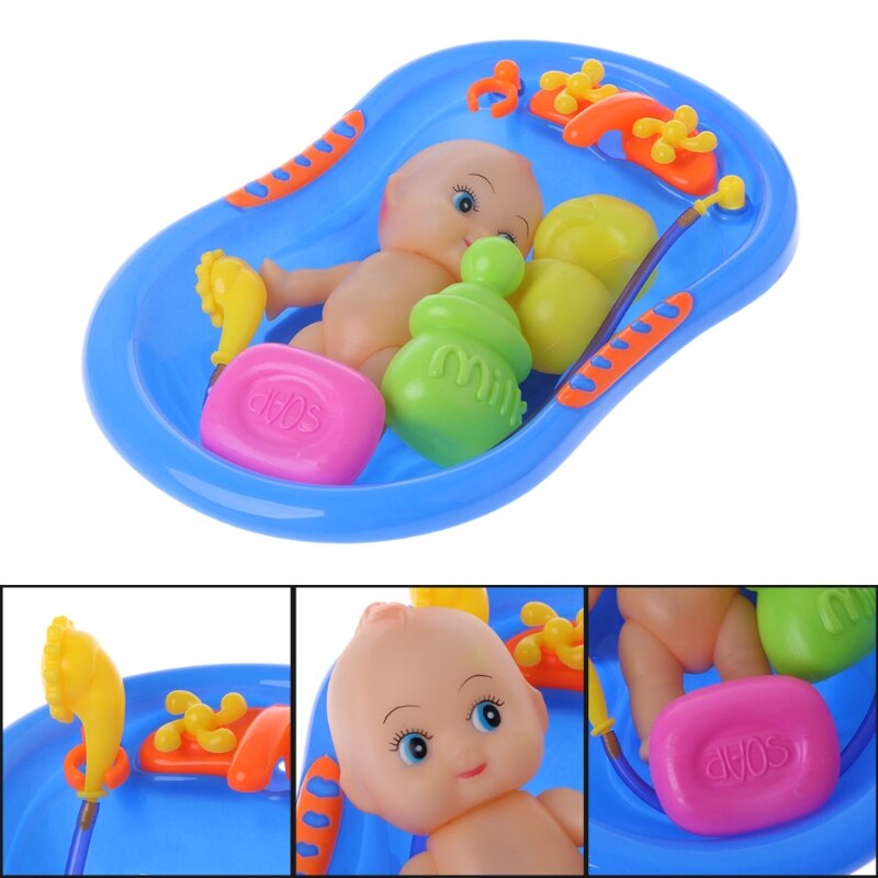 Bathtub With Baby Doll Bath Toy For Child Water Floating Toys Early Educational L4MC