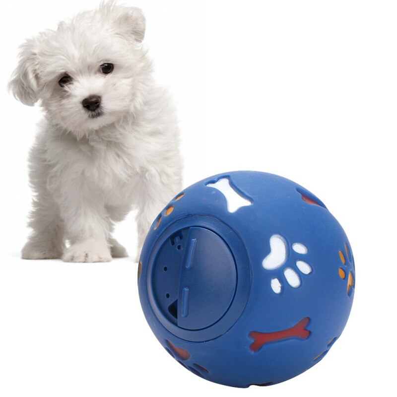 Lovely Dog Puppy Chew Toys Interactive Pet Dog Toys Rubber Ball Paw Bone Print Dog Treats Dispenser