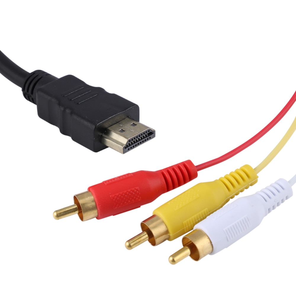 Koper Hd Naar Rca Kabel Hd Male Naar 3RCA Av Composiet Male M/M Connector Adapter Cable Cord Zender