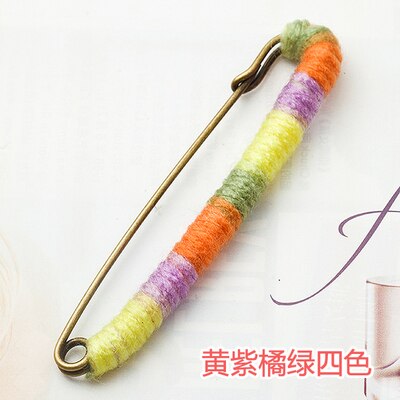 Koreansk nål 10cm stor metal sikkerhedsnål broche vævning uld pin dekoration spænde nål smykker brocher til sjal cardigan sweater: L