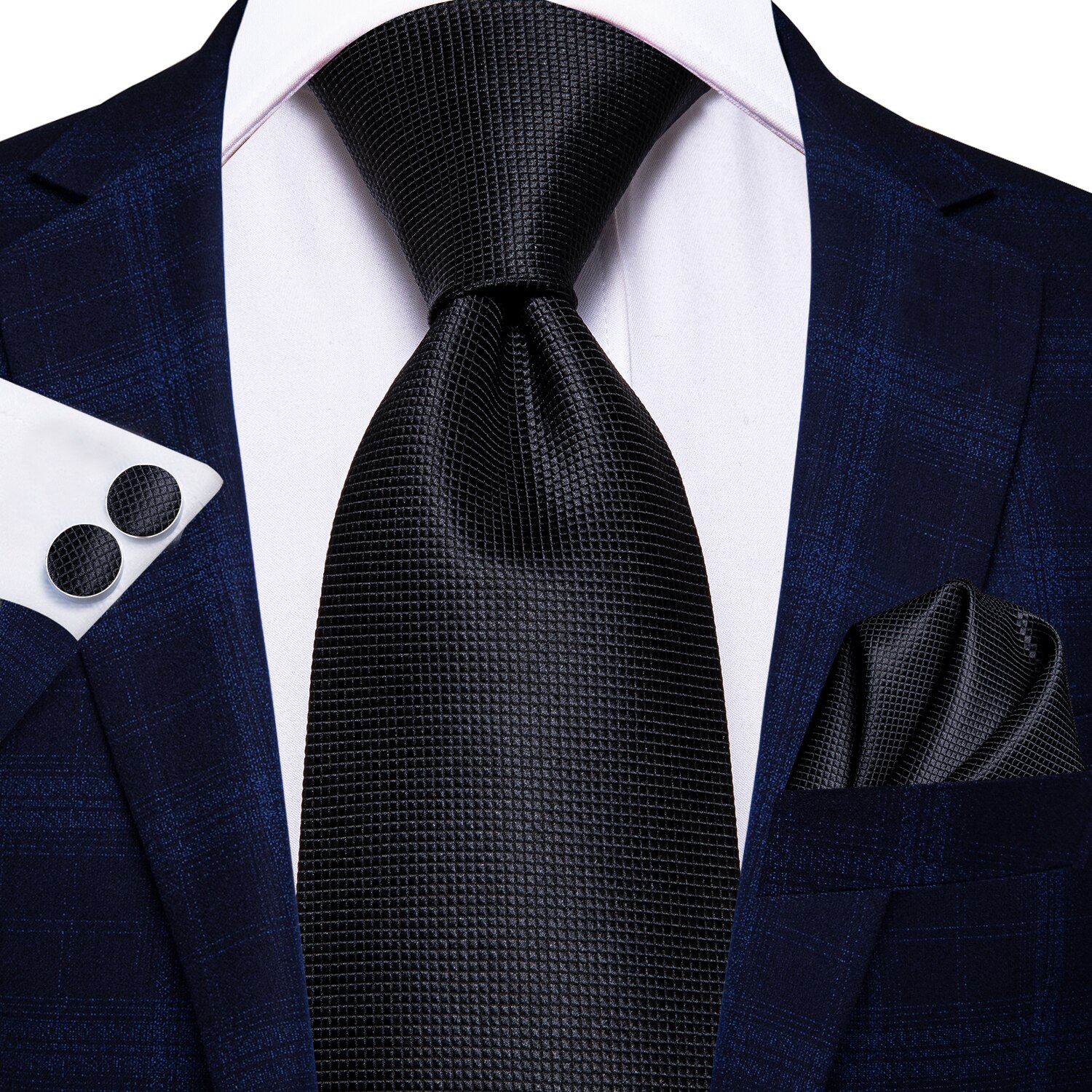 Hallo-Krawatte Blau Business Solide 100% Seide herren Krawatte Krawatte 8,5 cm Krawatten für Männer Formale Luxus Hochzeit Gravata