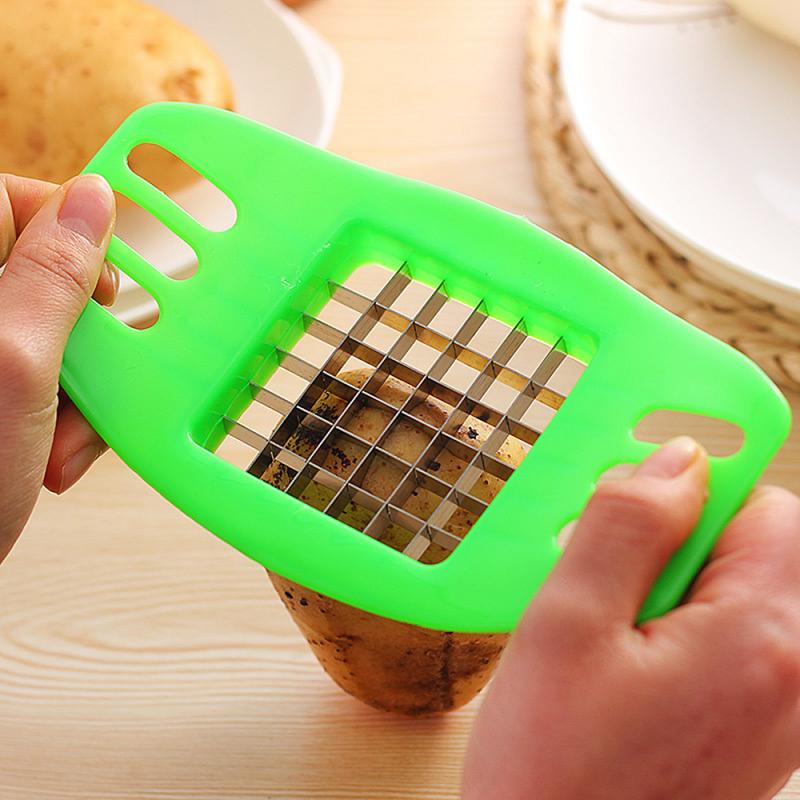 1pc Potato Chip Cutter Stainless Steel Cutter Potatoes Cutter Chopper Chips French Fries Making Tool Kitchen Gadgets Accessories