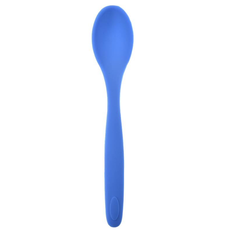 17.5x3.5cm Universal Kitchen Silicone Spoon Heat Resistant Scraper Spatula Ice Cream Cake Shovel Mixing Spoon Cooking Tools: Blue