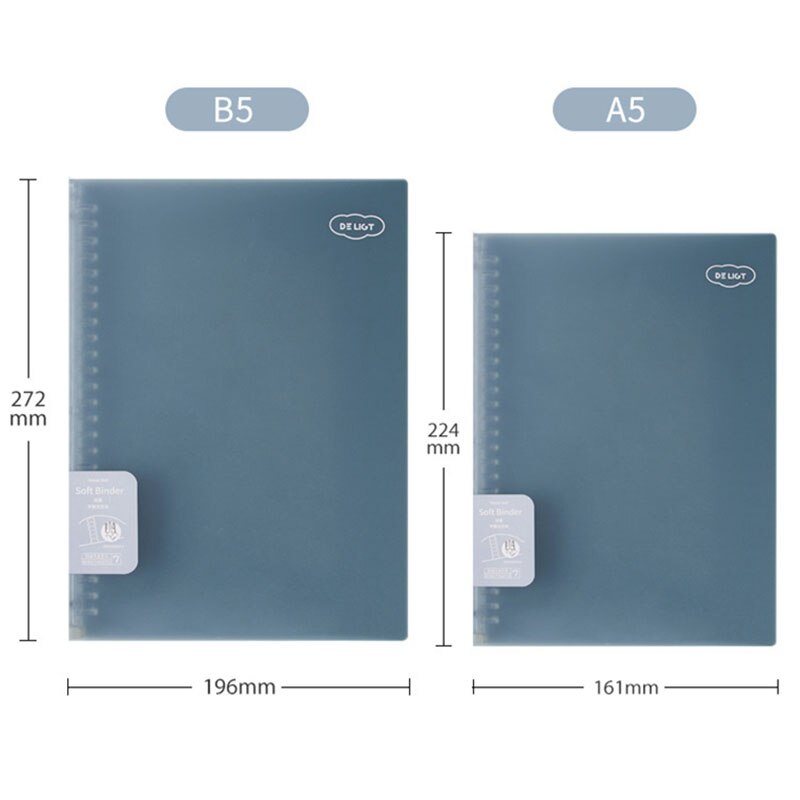 30 Sheet A5 / B5 Loose Leaf Soft Side Notebook Journal Planner Transparent Horizontal Line Notebooks School Office Stationery