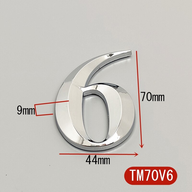 7CM Self Adhesive 3D Number Stickers Room House Number Plate Sign for Home Apartment Cabinet Table Mailbox Outdoor Door Numbers: 6
