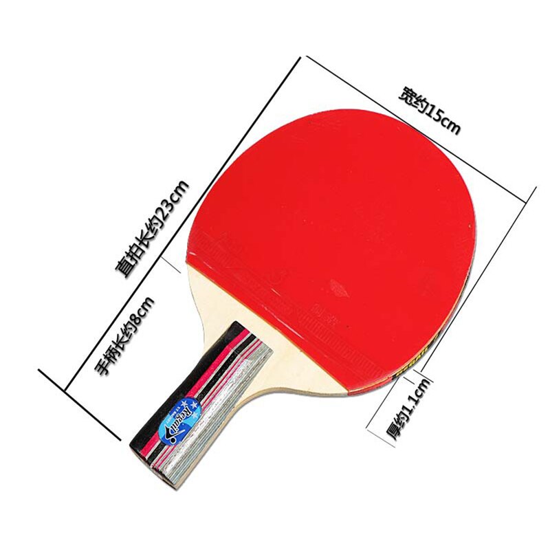 2 teile/los Tischtennis Schläger Doppel Gesicht Pickel In Lang Kurz Griff Ping Pong Paddle Schläger Set Mit tasche 3 Bälle