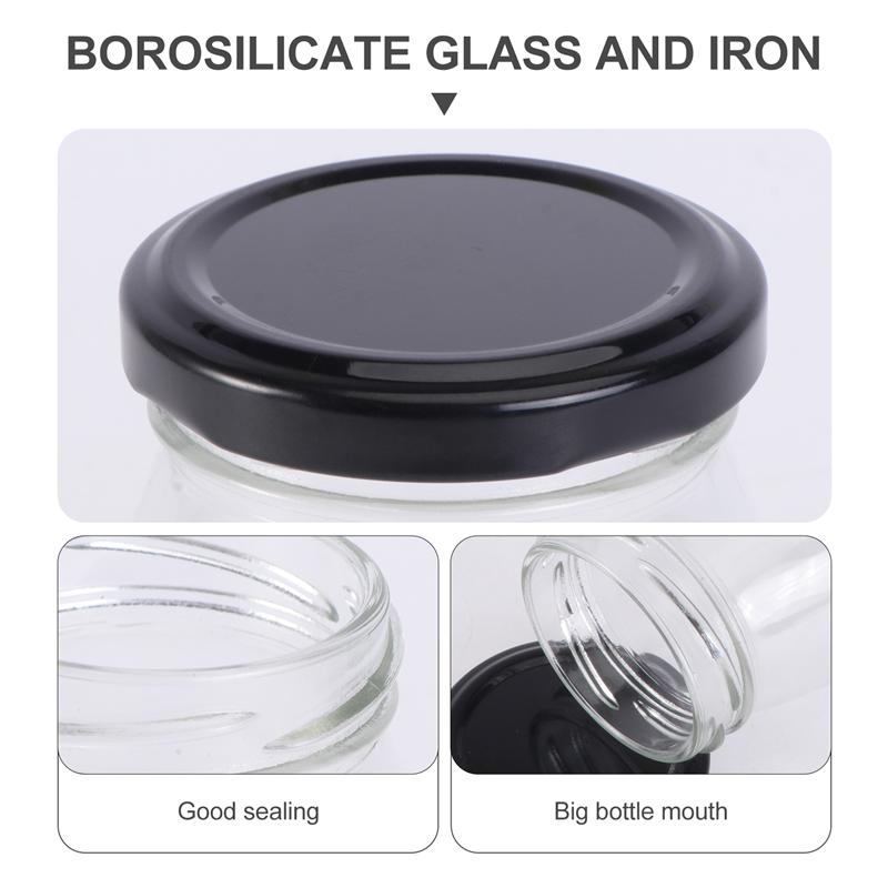 6Pcs Glass Jam Bottles Heat Resistant Bottles Honey Bottles Glass Yogurt Bottles for Home Kitchen