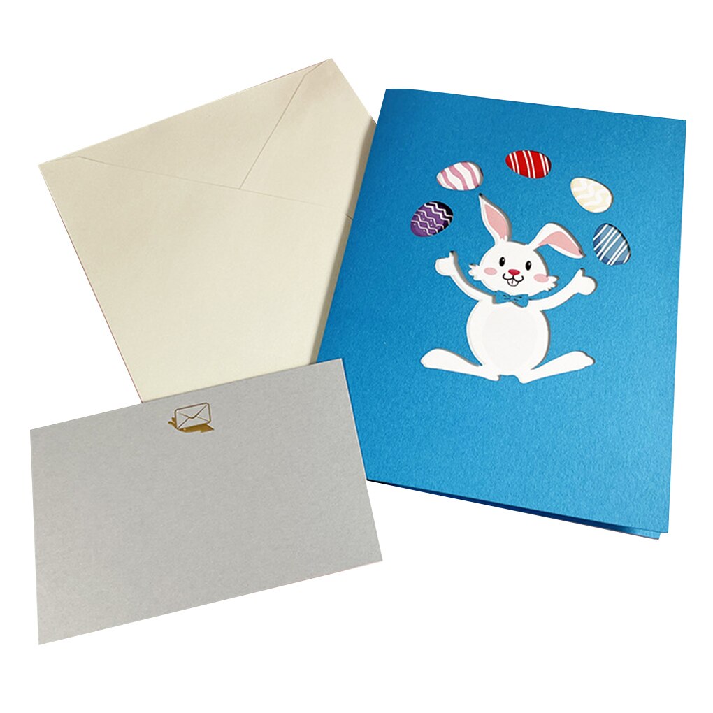 Foldable 3D Easter Greeting Card Pop-Up Paper Card Animal Egg Flowers Basket Blessing Thank Giftcard Decoration For Kid 1pc