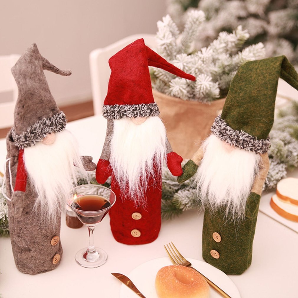 Juledekoration julemanden alf flaske dækker festival år middagsselskab julepynt til hjemmet