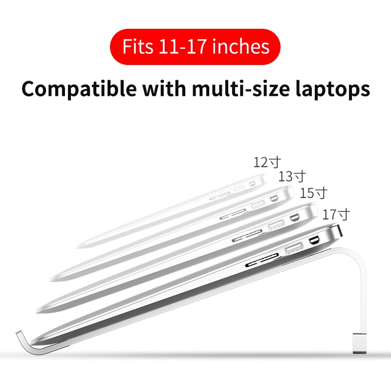 Aluminiumslegering støtte notebook folde notebook laptop stativ til macbook pro lapdesk 11-17 tommer skridsikker kølebeslag