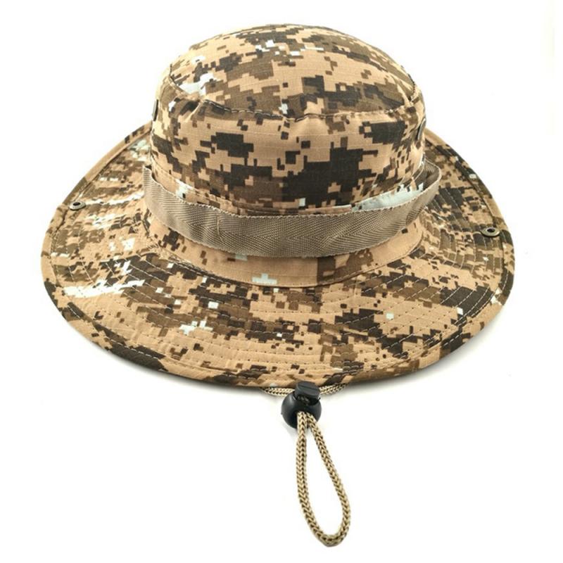 Outdoor Camouflage Emmer Hoeden Jungle Camo Visser Hoed Met Brede Rand Zon Vissen Emmer Hoed Camping Caps Katoen Caps: 2