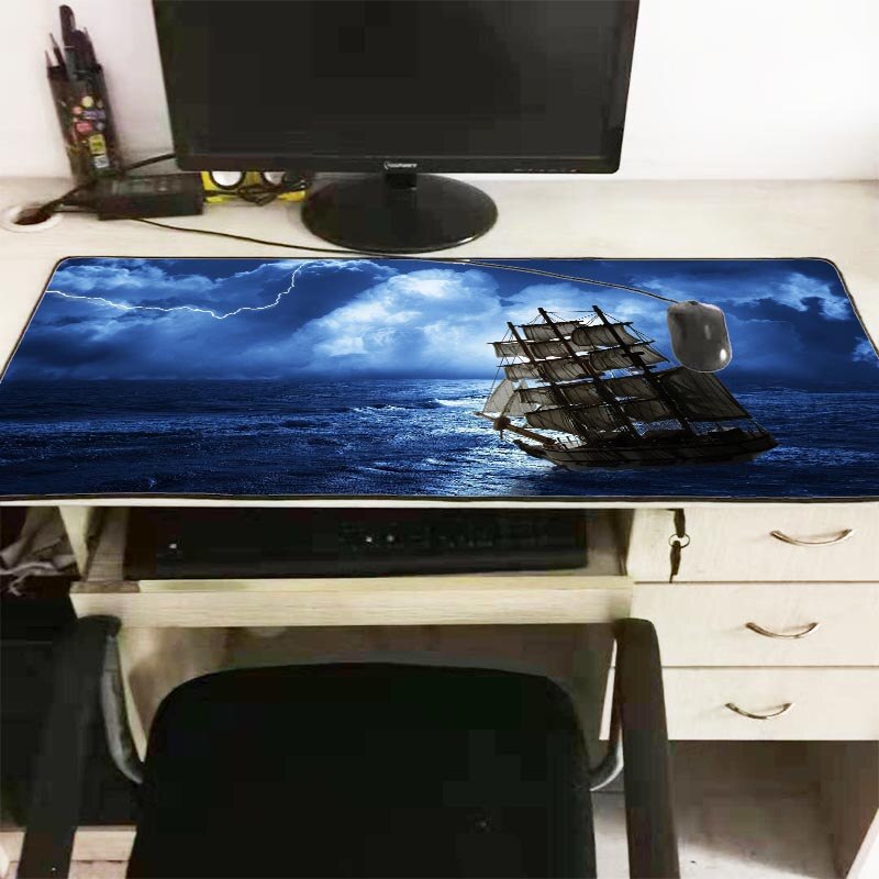 Mairuige Ship On The Sea Speed Version Large Locking Edge Gaming Mouse Pad Mat For Laptop Computer Desk Pad Keyboard 900*400*3mm