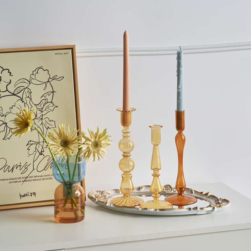 Candelabro de cristal para Decoración de mesa de boda, velas y portavelas para decoración del hogar, , Floriddle