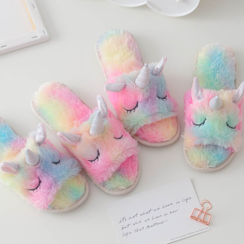Unicorn skor tofflor för pojke flicka kvinna män skor sommar djur hem inomhus anti-slip sandaler enhörning tofflor för kvinna
