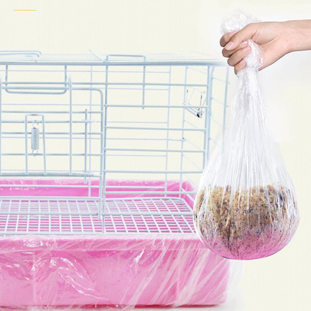 Universele Konijn Cavia Kooi Chassis Film Wegwerp Eenvoudig Verwijderen Plastic Cover Tas Voor Huisdier Kattenbak Kattenbakvulling Accessoires