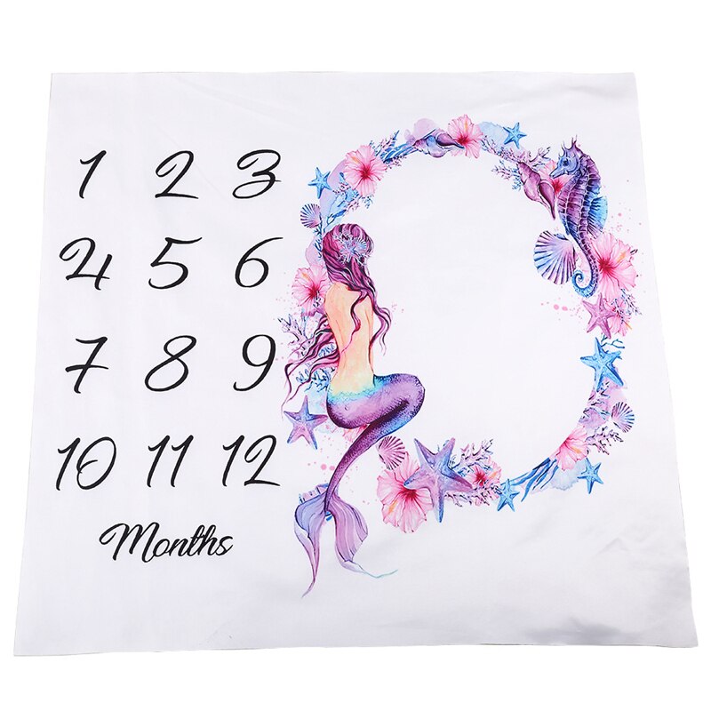 Newborn Baby Girls Boy Blanket Milestone Photography Photo Props Shoots Cloth Baby Girl photography fabrics Accessories: Mermaid