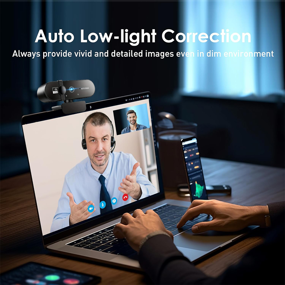 Webcam 4K Mini fotocamera 1080P Webcam Full HD 2K con microfono Webcam USB 30fps per fotocamera di riprese video per PC portatile con messa a fuoco automatica