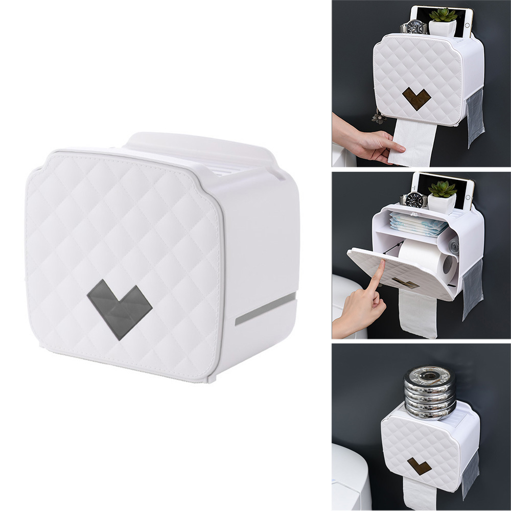 Portable Toilet Paper Holder Wall-Mounted Paper Dispenser For Bathroom Plastic Tissue Storage Box Bathroom Accessories Set