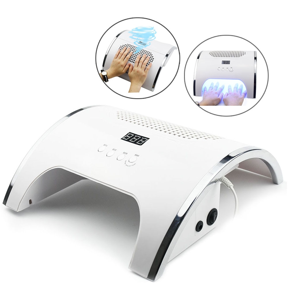 2-IN-1 80W Nail Lamp & Nail Dust Vacuum Cleaner Manicure with Two Powerful Fan 36 LEDs Nail Dryer Vacuum Cleaner Manicure Tools