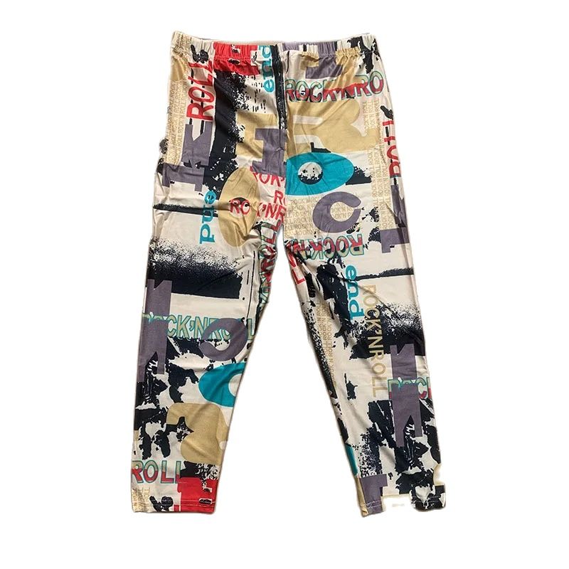 Afdrukken Broek Vrouwen Capri Hoge Taille Bloemen Dame Fitness Leggings Zevende Elastische Slanke Korte Leggings: 3