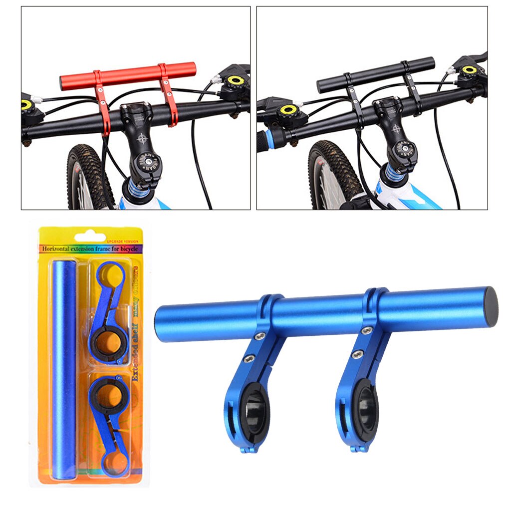 20CM Aluminum Alloy Bicycle Handlebar Extender Mountain Bike Bicycle Front Light Bracket Lamp Flashlight Accessories Lamp Holder