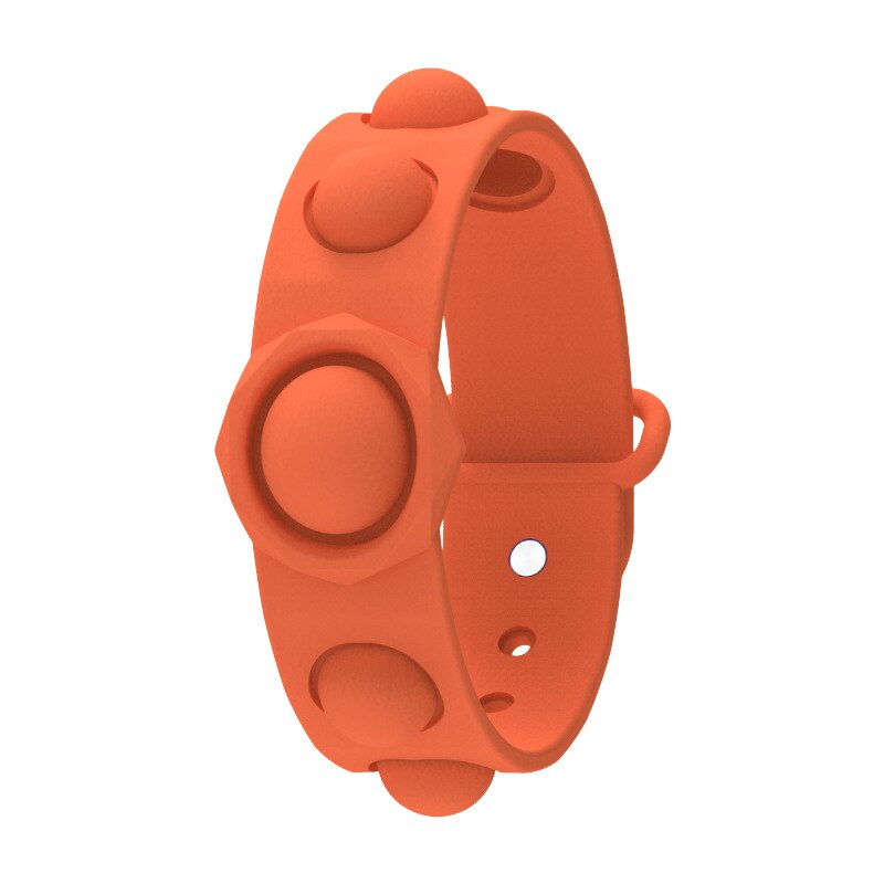 Bubble Armband Speelgoed Siliconen Verstelbare Lengte Stress Zintuiglijke Fidget Pols Accessoire: Oranje