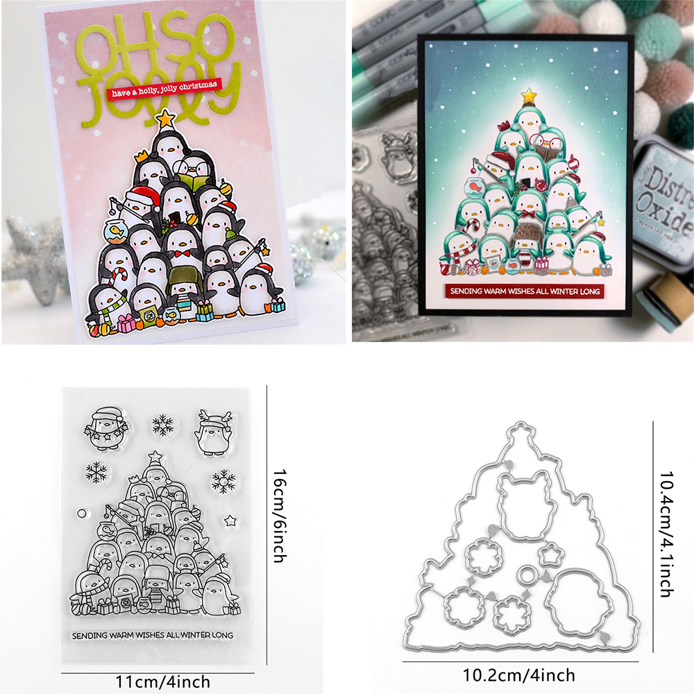 Troqueles y sellos de corte de feliz cumpleaños/nieve mucho amor, troquel de palabras de sentimientos navideños grandes para manualidades de tarjetas de álbum de recortes DIY: S / Verde militar