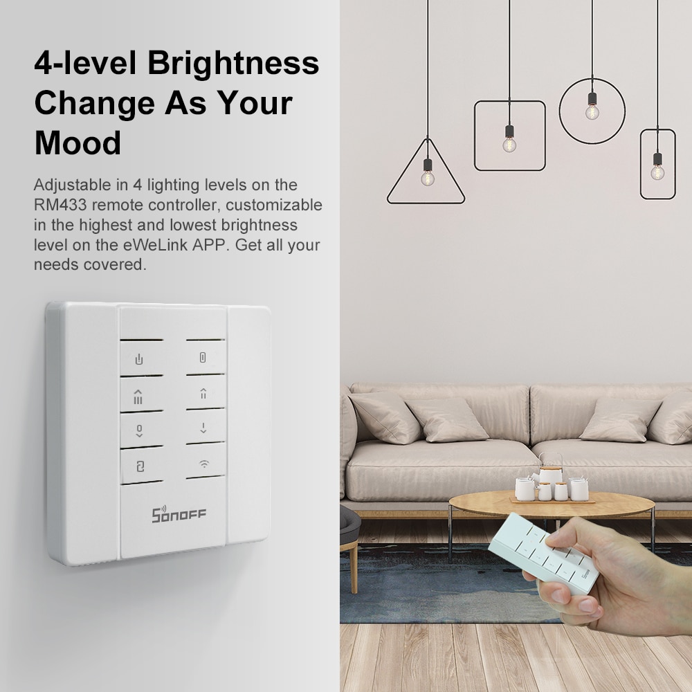 Itead Sonoff D1 Smart 433Mhz interruttore Dimmer luce RF luminosità della luce regolabile tramite eWeLink controllo vocale Google Home Alexa