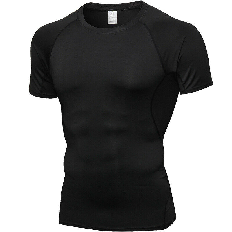T-Shirt de Sport à manches courtes pour hommes, couche de Base de Compression britannique, haut de Fitness serré: L / B