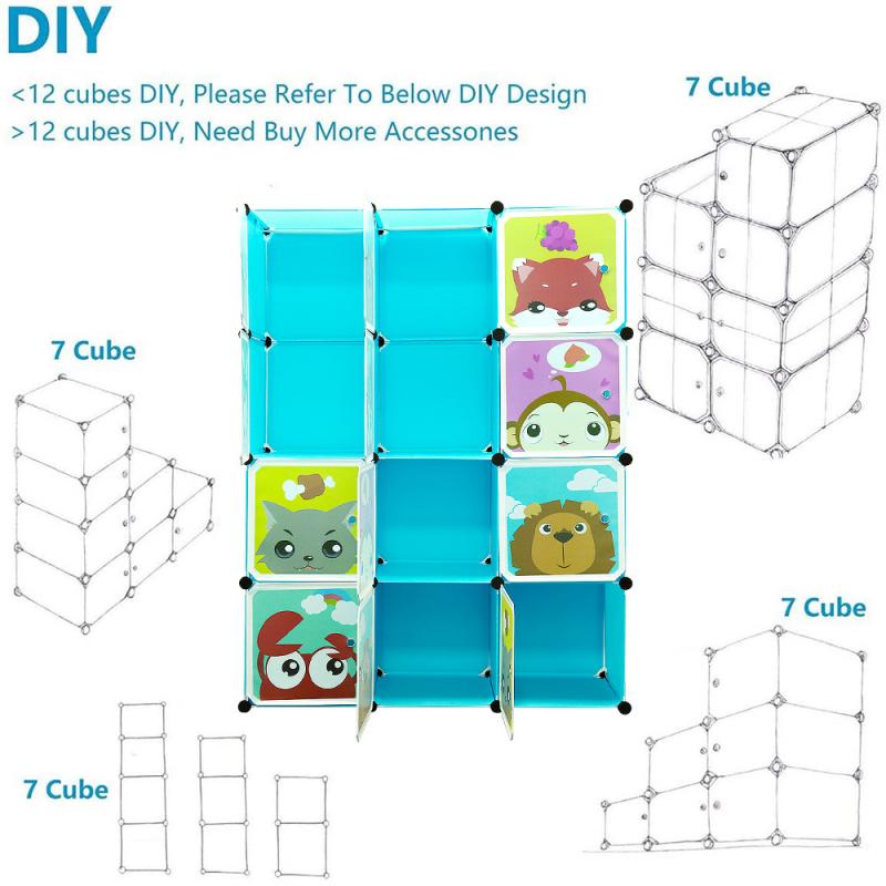 DIY Plastic Wardrobe Cube Storage Cabinet Storage Furniture Storage Bedroom Home Furniture Wardrobes Closet Shoes Rack HWC