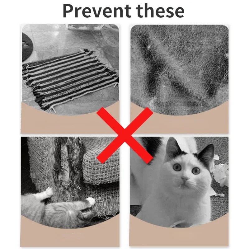 Cat Scratching Mat with Self-Adhesive Trimmable Cat Carpet Cat Scratching Carpet Corner Wall Cat DIY Scratch Furniture Protector