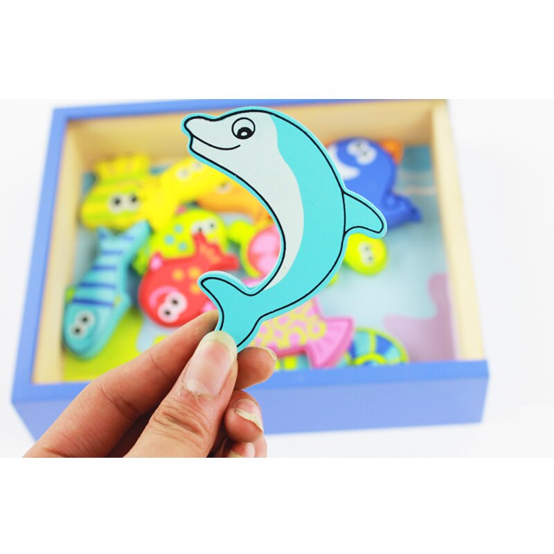 Wooden Fishing Game Baby Wood Toys Fishes Set