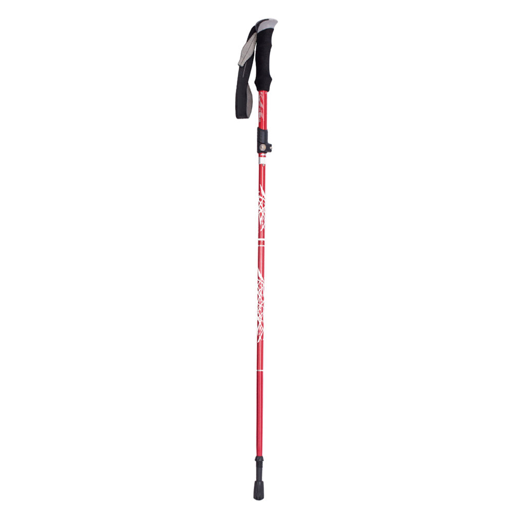Telescopic Trekking Stick Walking Cane Trusty Hiking Poles Folding Stick Walking Stick for elder Crutches Rubber Tip Accessories: Red2