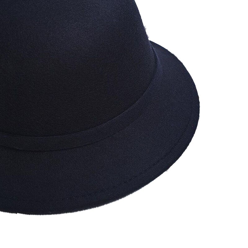 BINGYUANHAOXUAN Vrouwen Vintage Voelde Ronde Cloche Hoed Bloem Boog Fedora Bowler Caps