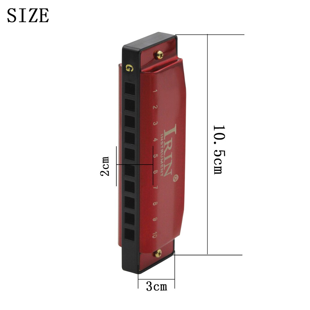 Mouthorgan 10 Gaten 20 Tones Sleutel Van G Blues Harmonica Met Abs Doos Voor Beginners Wind Instrument