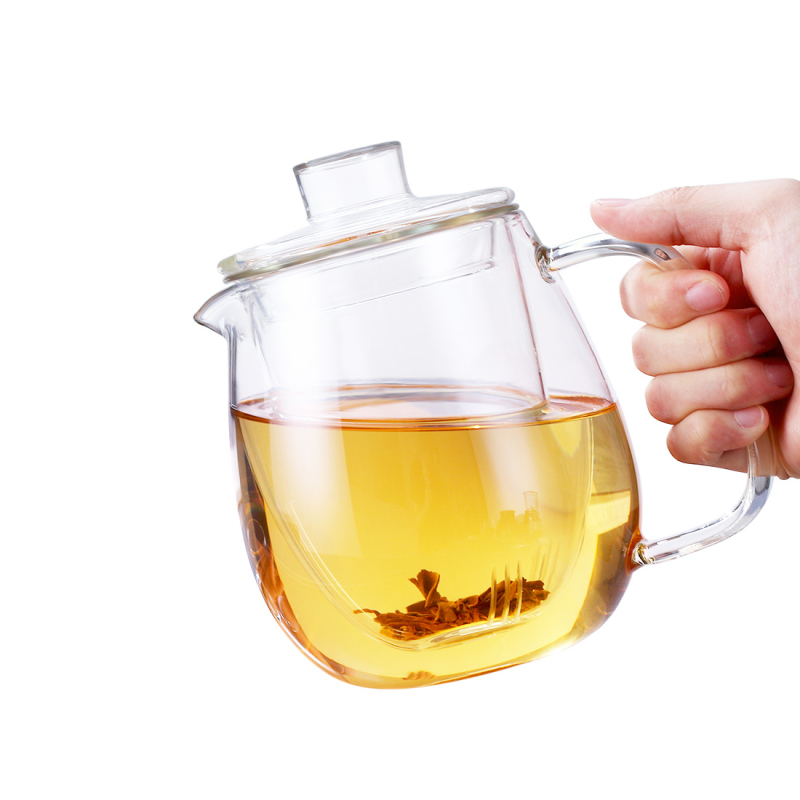 Stor kanna glas vattenkokare tekanna mina vattenkrukor för blomkaffe med handtag kokande kall dryck 600ml 1200ml