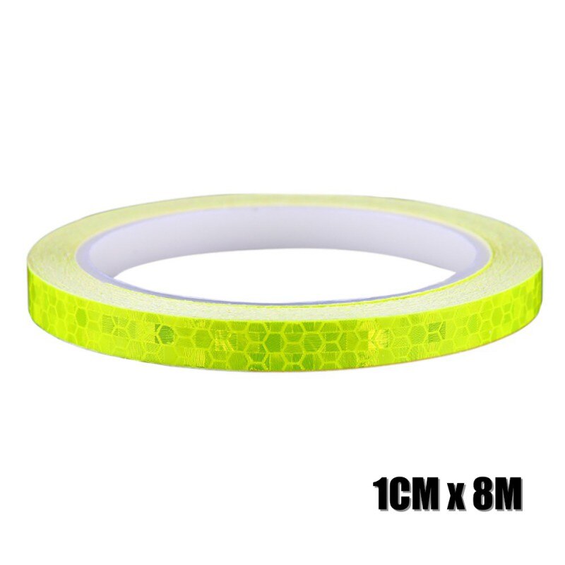 1cmx8m/2cmX8cm Bike Reflective Stickers Cycling Fluorescent Reflective Tape MTB Bicycle Safety Decor Luminous Body Sticker: A2