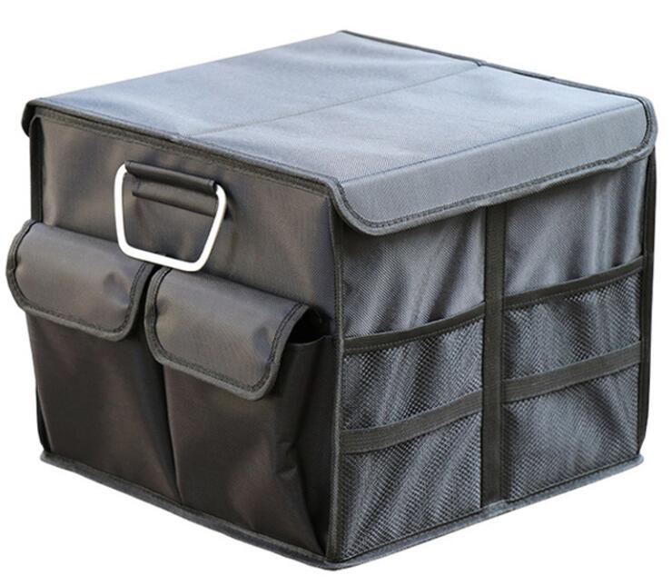 Car storage box car organizer bag trunk folding Multi-function home storage box Car backup storage box Trunk box bag: Black