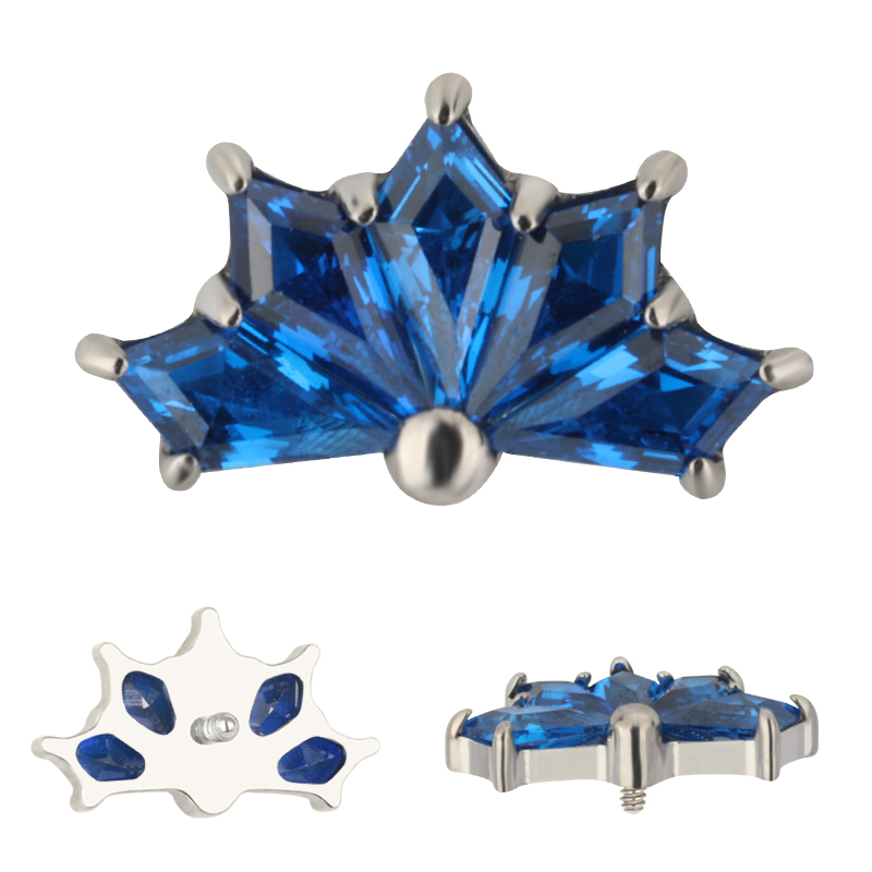 ASTM F136 Titanium Ear PIERC 5 Kite Shape CZ Paved Tops Labret Lip Ring Cartilage Tragus Earring Helix Body Piercing Jewelry