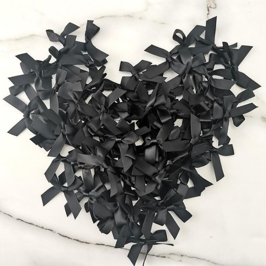 100 unids/pack lazos de cinta rosa fresco tamaño pequeño lazo de cinta de satén flor artesanía decoración trabajo hecho a mano decoración de DIY