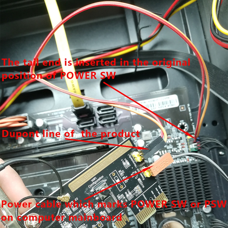 Mini PCI-E Desktop PC Remote Control Switch Card WiFi Wireless Smart Switch Relay Module Restart Switch Turn On/OFF