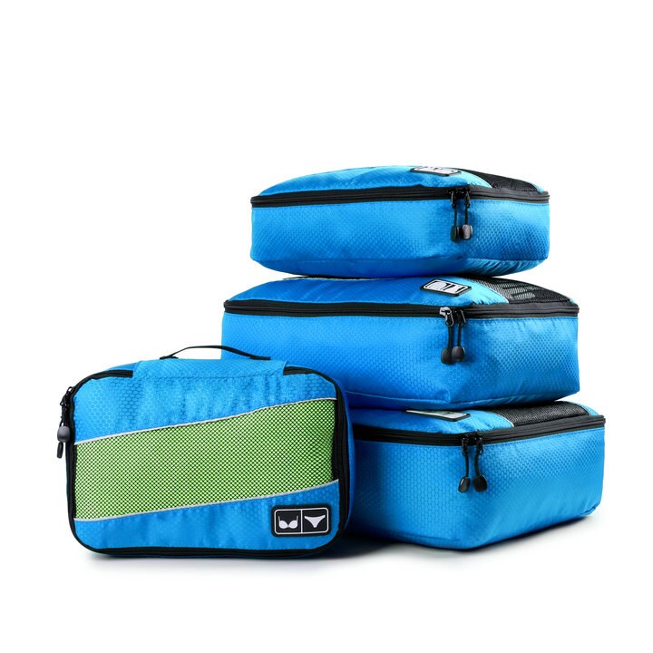 Soperwillton Reisetasche Verpackung Würfel Kulturbeutel Set Für Männer Frauen Nylon 4 5 10 Stück Reisen Gepäck Organizer Set: BLUE-4