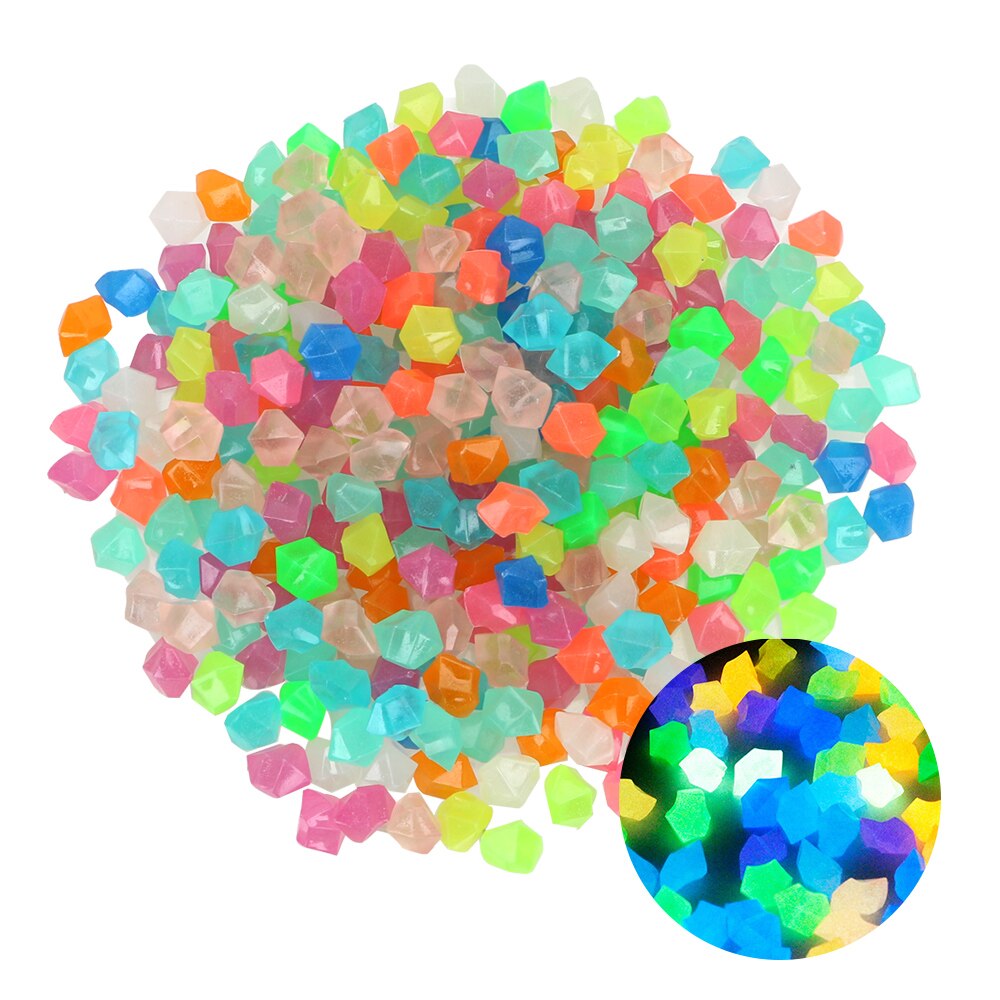 HILIFE Resin Glowing Pebbles Gravel Luminous Stone 200-300 Piece/Pack Artificial Cobblestone 14mm Garden Decoration: Colorful