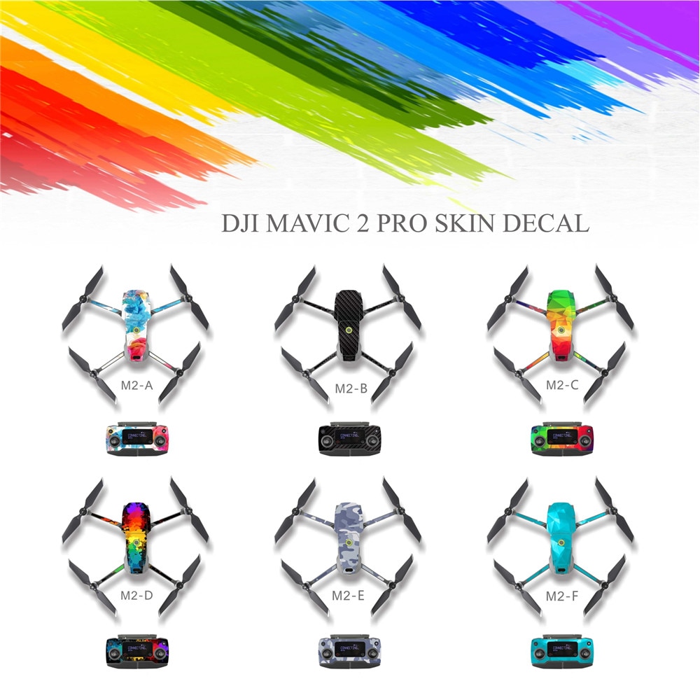 PVC Waterdichte Skin Decal Sticker Voor DJI MAVIC 2 Pro Afstandsbediening Drone Body Slip Stickers Cover Wrap Guard Accessoires