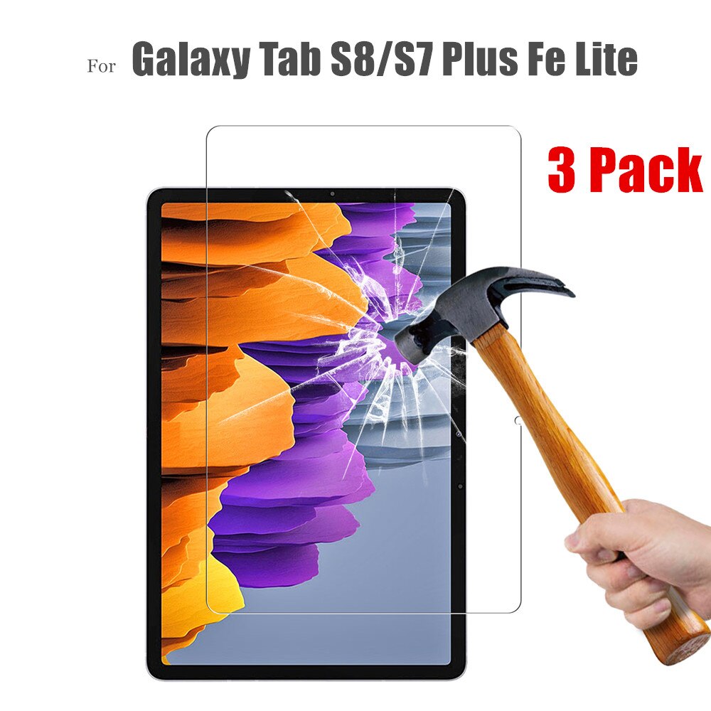 3 sztuka szkło Protector do Samsung Galaxy Tab S7 S8 folia ochronna na ekran do Samsung Galaxy Tab S7 Plus Fe Lite S8 Plus Ultra