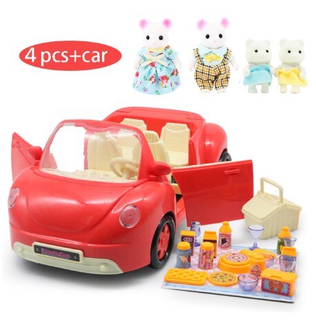 Simulazione per bambini famiglia di animali della foresta 1:12 mobili per case delle bambole figura carina coniglio in miniatura bambine giocattoli regali: 6